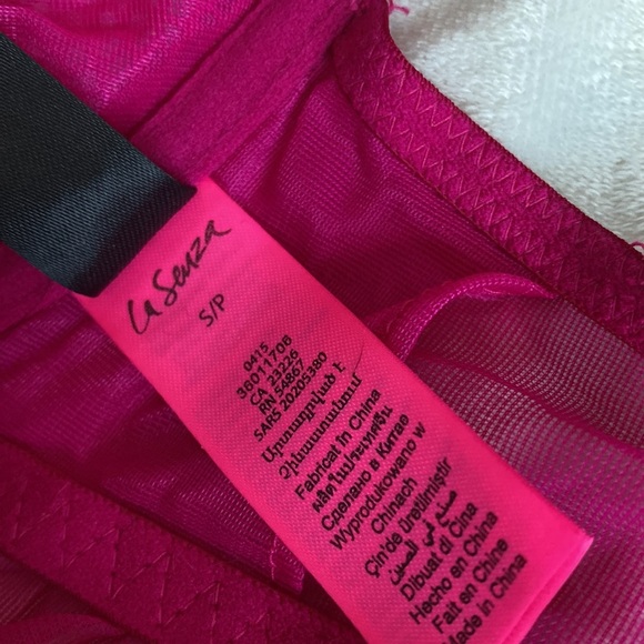 La Senza Magenta Babydoll & Thong Set – Size S | Luxe Lingerie | Mesh - Picture 6 of 7